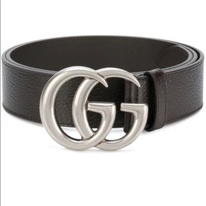 gucci leather belt with double g buckle